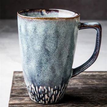 475 мл Европейская керамическая чашка в стиле ретро со звездным небом, с высокими стенками, большой емкости, простая кофейная кружка с ручной росписью, домашняя посуда для напитков в скандинавском стиле
