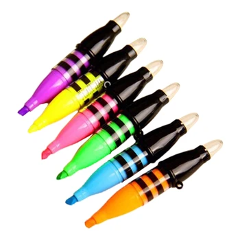 Маркеры в стиле ручки DXAB, Наконечник Стамески, 6 Цветных Маркеров Разных цветов, тема Пчелы