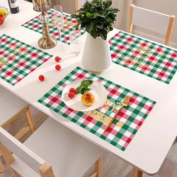 Рождественский коврик для стола, подставки для столовых приборов, обеденный декор, коврик для посуды, коврик для дома, свадебной вечеринки, украшения стола в обеденном баре