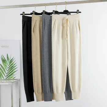 Трикотажные брюки Harlan, женские осенне-зимние винтажные брюки для папы с высокой талией и завязками на ногах, свободные универсальные спортивные брюки Radish