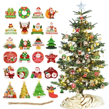 12 шт. Рождественские гномы, бумажный кулон, Веселые Рождественские украшения для дома, Рождественская елка, Подвесные украшения, Navidad Подарки на Новый год