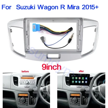 2 Din Автомагнитола Android Аудио Панель для Suzuki Wagon R Mira 2015-2019 Авто Стерео головное устройство Рамка приборной панели Комплект Крепления Рамка