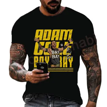 2023 Мужская летняя футболка с 3D-принтом знаменитого рестлера Адама Коула, детский уличный спортивный топ с круглым вырезом