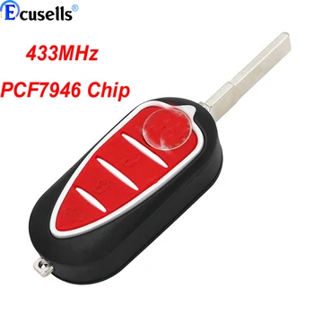 3-кнопочный складной дистанционный брелок ASK 433 МГц PCF7946 с чипом для Alfa Romeo 147 156 166 GT