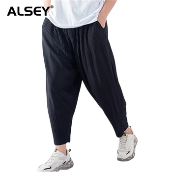 ALSEY Miyake, Плиссированные Повседневные брюки-шаровары с широкими штанинами, Весна-осень, 2023, Свободные Повседневные Спортивные брюки, Дышащие Брюки с низкой промежностью, Тренд