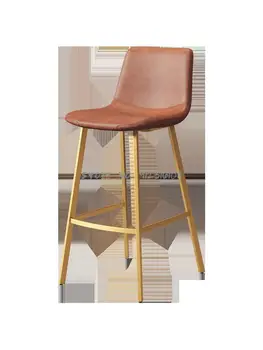 Nordic Light роскошный железный домашний простой барный стул высокий табурет барный стул для кафе для отдыха обеденный стул с сетчатой красной спинкой