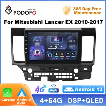 Podofo Авторадио 2Din Android Радио Carplay Для Mitsubishi Lancer EX 2010-2017 Низкопрофильный 2004-2009 AI Voice 4G GPS Автомобильный Плеер