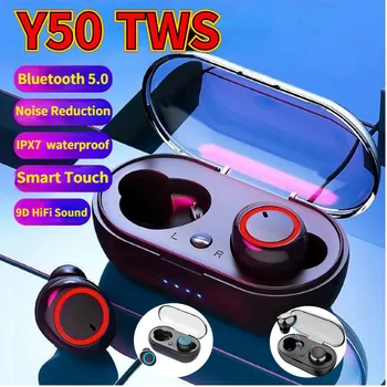 Беспроводная Bluetooth-гарнитура Y50 TWS 5.2 Наушники Bluetooth, игровая гарнитура, микрофоны, беспроводные наушники-вкладыши для Xiaomi Iphone