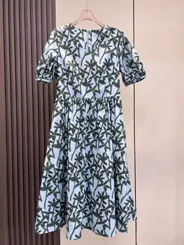 Весенне-летнее новое платье с принтом, импортная ткань с полной текстурой на заказ