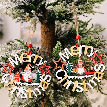 Деревянная Рождественская дверь, Подвесные украшения на стену, Рождество, Декабрь, Рождественский Декор для дома, Счастливый Новый Год, Дверные подвески Naviidad