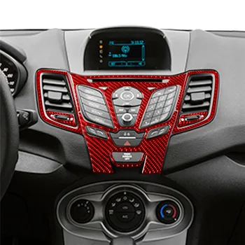 Для Ford Fiesta 2011 2012 2013 2014 2015 Наклейки на центральную консоль радио из углеродного волокна Декоративные Аксессуары для интерьера автомобиля