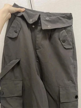 Женские мешковатые серые брюки-карго Harajuku, брюки для бега трусцой, уличная одежда, модные повседневные винтажные широкие брюки для женщин 2023