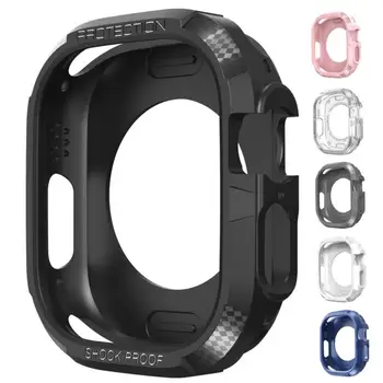 Защитный чехол для Apple Watch Ultra 49mm TPU Защитный чехол для часов из трехпробиваемого углеродного волокна Защитный чехол для часов Аксессуары для часов