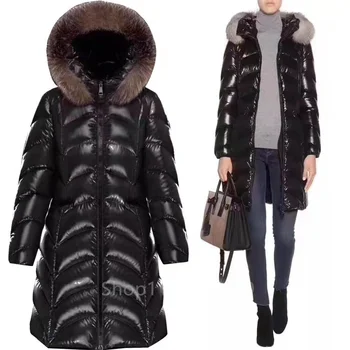 Зимняя женская пуховая куртка MCL Fulmarus с капюшоном из натурального меха лисы, повседневная верхняя одежда, тонкий стиль, длинный