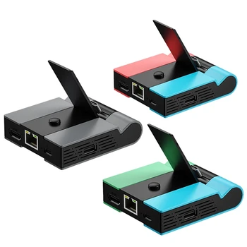 Игровая док-станция для Nintendo Switch USB 2.0 Hub USB C Концентратор с гигабитным Ethernet-адаптером, совместимым с 4K HD A
