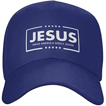 Иисус Снова сделает Америку Благочестивой Бейсболка, Летняя Спортивная Шляпа От солнца, Классические Регулируемые Шляпы, Черные Кепки для Дальнобойщиков.
