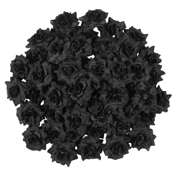 Искусственная роза Шелковый цветок Черный Свадебный декор Декоративные цветы из лепестков