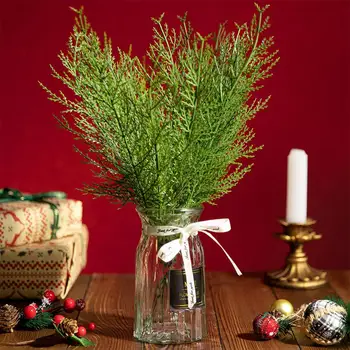 Искусственная сосновая ветка для рождественских украшений Красочная сосновая ветка для праздничных цветочных композиций своими руками для фотосъемки
