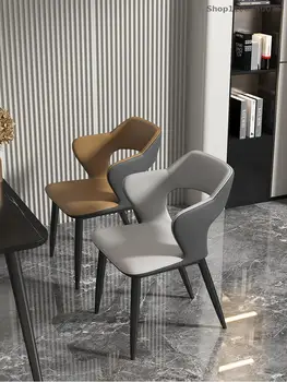 Итальянский Легкий Роскошный обеденный стул, Современный минималистичный Домашний Сетчатый Стол с красной спинкой, Стол для переговоров, стул для маджонга, Скандинавское искусство высокого класса