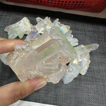 Кластер кристаллов кварца Aura, натуральный камень, Целебный драгоценный камень, Ремесленное украшение Рейки