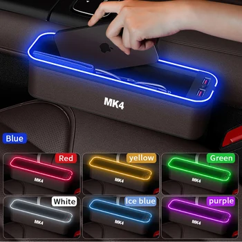 Коробка для хранения автокресел Gm с атмосферной подсветкой для Volkswagen MK4, Органайзер для чистки автокресел, USB-зарядка сидений, Автомобильные Аксессуары