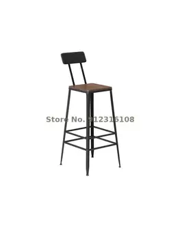 Кофейня длинный обеденный стол, стул и табуретка для отдыха магазин молочного чая, барный столик из массива дерева с железным искусством, стол, стул с высокой спинкой для ног
