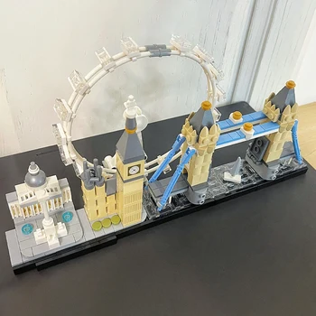 Креативный эксперт Лондонское колесо Обозрения Архитектура Городская достопримечательность Совместимая модель 21034 Moc Строительные блоки Кирпичи Подарки 488шт