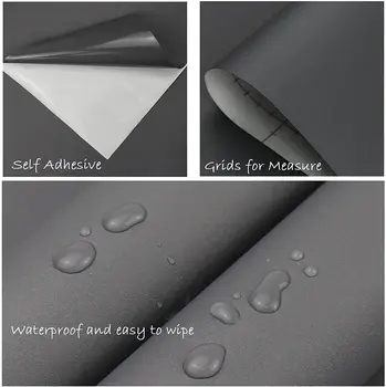 Матовая Темно-серая контактная бумага для отклеивания и приклеивания декоративных обоев для облицовки полки шкафа Виниловая самоклеящаяся водонепроницаемая наклейка на стену