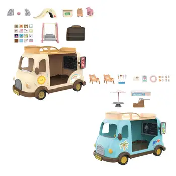 Миниатюрный автобус и мебельный гарнитур Life Scene Imagination Toys Украшение сцены