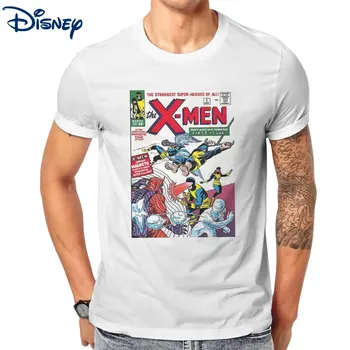 Модная мужская футболка с комиксами Marvel X-Men, хлопковая футболка с круглым воротником, мужские футболки в стиле ретро с коротким рукавом, одежда больших размеров