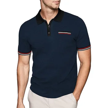 Мужская летняя горячая распродажа, Новая повседневная рубашка ПОЛО с короткими рукавами, облегающая модная высококачественная брендовая футболка, топы