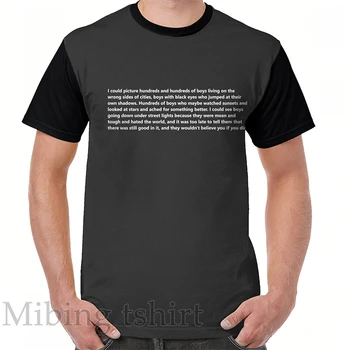 Мужская футболка с забавным принтом, женские топы, футболка с цитатой Аутсайдеров (белое на черном), Графическая футболка с круглым вырезом и коротким рукавом, футболки