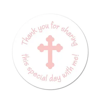 Наклейки с крестом в виде благодарности (синий, розовый)