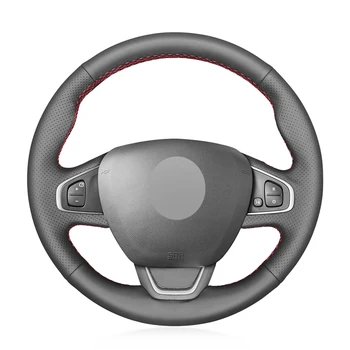 Нескользящий Чехол на Руль Автомобиля из Черной Искусственной Кожи Ручной работы для Renault Clio 4 (IV) 2016-2020 Kaptur Captur 2016-2020