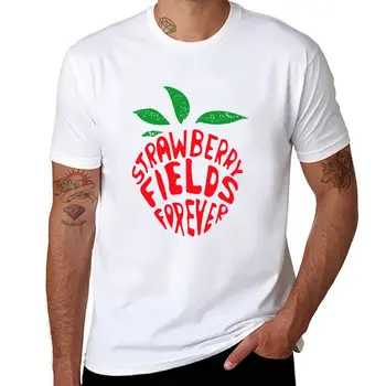 Новая футболка с дизайном Strawberry Fields Forever, летняя одежда, черная футболка с аниме, футболки для тяжеловесов, мужские футболки