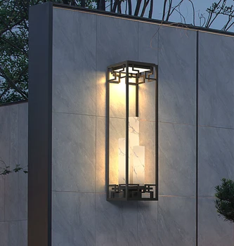 Новый китайский стиль вилла дверь настенный светильник украшение коридор колонна настенный светильник открытый пейзажный светильник