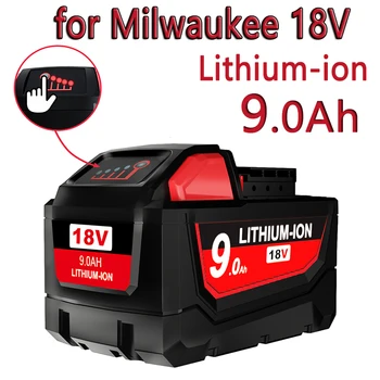 Новый Литиевый аккумулятор 18650 18V 9Ah, Для электроинструментов Milwaukee 48-11-1815 48-11-1850 Сменный Литий-ионный аккумулятор 18V