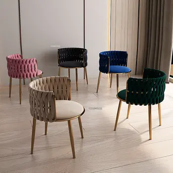 Обеденные стулья из ротанга в скандинавском стиле, мебель для ресторана, Креативный дизайнерский Домашний диван для отдыха, стулья для макияжа