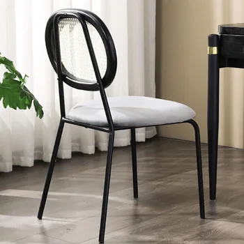 Обеденный стул из массива дерева в скандинавском стиле для гостиной, Прочное Байковое сиденье из ротанга ручной работы, устойчивое к царапинам, Износостойкое