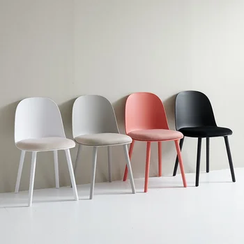 Обеденный стул со спинкой из скандинавского пластика, домашний минималистичный стул для переговоров, интернет-магазин мебели для дома Silla Comedor