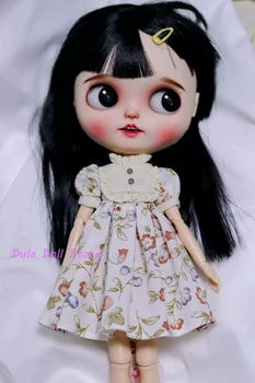 Одежда для куклы Dula Платье с цветочным рисунком, юбка-водолазка Blythe Qbaby ob24 ob22 ob11 Azone Licca ICY JerryB 1/6 Аксессуары для кукол Bjd