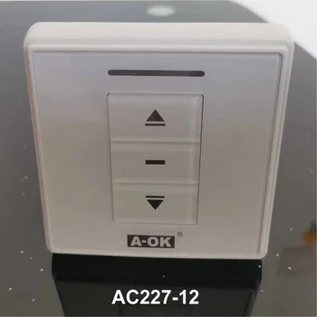 Однопроводной настенный выключатель A-OK AC227-12 для 4-проводного двигателя занавеса A-OK, с внешним приемником RF433, вход 100-240 В, выход 24 В/12 В