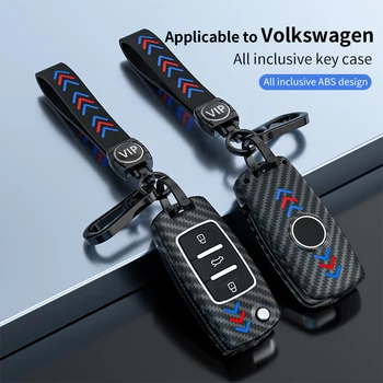 Пакет автомобильных ключей из углеродного волокна ABS для Volkswagen Polo Tiguan passat golf jetta Lavida skoda Octavia key protection shell