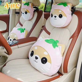 Подголовники автомобиля Xiaocaichai плюшевые, удобные и мягкие. Автомобильные сиденья, средства защиты шеи, Подушки, Мультяшные товары для интерьера автомобилей