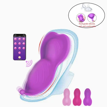 Приложение Bluetooth вибратор Невидимый беспроводной Женский мастурбатор-бабочка для мастурбации клитора с многочастотной вибрацией
