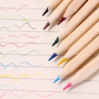 Профессиональный 12-Цветной Карандаш Crayon for Child Kawaii School Supplies 2023 Канцелярские Принадлежности Партия Бочкообразных Маслянистых Цветных Карандашей Art Tool