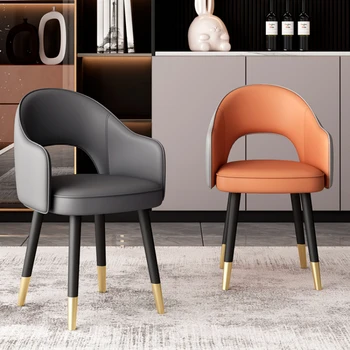 Роскошные Обеденные стулья в скандинавском стиле, Табуреты из искусственной кожи, Креативные Современные Простые Обеденные Столы, Мебель для дома в гостиной sillas