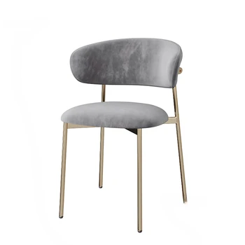 Роскошный обеденный стул Nordic Light, Современная минималистичная мебель со спинкой, Кованое железо, Разноцветные обеденные стулья из пены с эффектом памяти