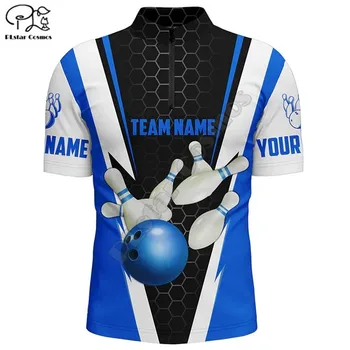 Рубашки для боулинга Для Мужчин С Пользовательским Именем И Названием Команды Strike Bowling Ball And Pins Командные Рубашки Для Боулинга С 3D Принтом Рубашки Поло Тройники Топы