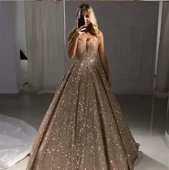 Сексуальные вечерние платья на бретельках, блестящее золотое платье для выпускного вечера со шлейфом из тюля, большие размеры, праздничные платья на заказ 2023 года